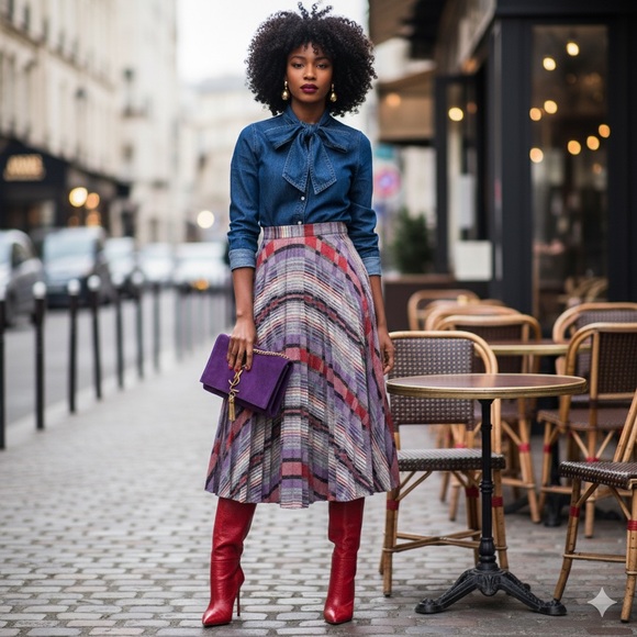 Vintage Dresses & Skirts - VINTAGE PLEATED SKIRT